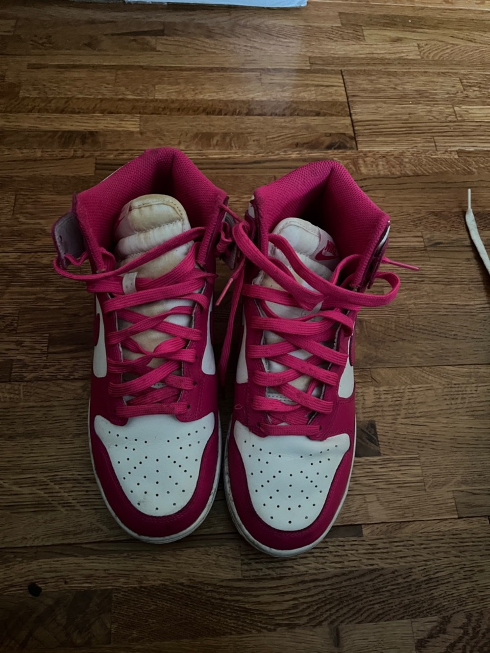 Nike Pink and White Women’s Athletic High-Top Sneakers